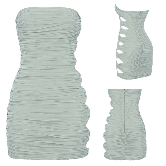 Mistress Rocks Size S Sitting Pretty Mint Mesh Cutout Ruched Mini Dress NWT - Picture 2 of 13